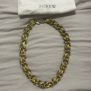 J.Crew thick gold necklace with big and leather